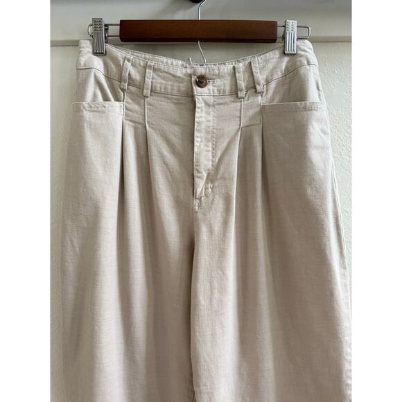 Avec Les Filles Ivory Wide Leg High Rise Pants size Small - Picture 2 of 12